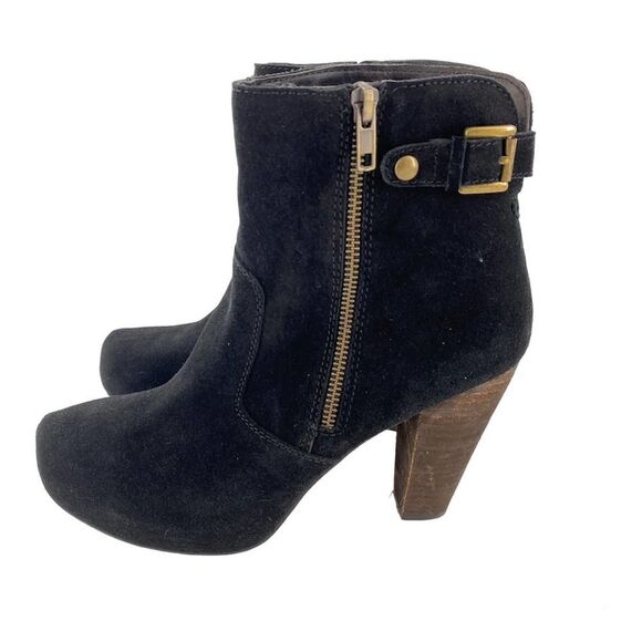 Steve Madden Black Gracieee Suede Black Booties Size 10 - Picture 4 of 10